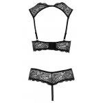 COTTELLI LINGERIE - KORONKOWY ZESTAW Z OTWARTYM BIUSTONOSZEM I MAJTECZKAMI