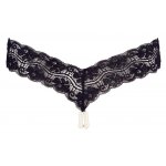 COTTELLI LINGERIE - STRINGI Z STYMULUJĄCYMI PEREŁKAMI W KROCZU CZARNE