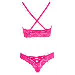 COTTELLI LINGERIE - KORONKOWY KOMPLECIK MIĘKKI BIUSTONOSZ I MAJTECZKI RÓŻOWY