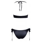 COTTELLI LINGERIE - BIUSTONOSZ I MAJTECZKI Z KOKARDKĄ DO WIĄZANIA CZARNY