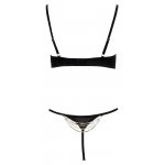 COTTELLI LINGERIE - BIUSTONOSZ I STRINGI Z OZDOBNYMI ŁAŃCUSZKAMI CZARNE