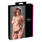 COTTELLI LINGERIE - KORONKOWE STRINGI Z DWOMA PERŁOWYMI ŁAŃCUSZKAMI