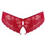 COTTELLI LINGERIE - MAJTECZKI Z KWIATOWEJ KORONKI WYCIĘTE Z TYŁU CZERWONE