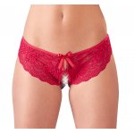 COTTELLI LINGERIE - MAJTECZKI Z KWIATOWEJ KORONKI WYCIĘTE Z TYŁU CZERWONE