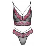 COTTELLI LINGERIE - SEKSOWNY KOMPLET Z ELEGANCKĄ KORONKĄ I TASIEMKAMI