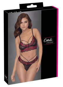 COTTELLI LINGERIE - SEKSOWNY KOMPLET Z ELEGANCKĄ KORONKĄ I TASIEMKAMI
