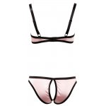 COTTELLI LINGERIE - SATYNOWY KOMPLECIK BIUSTONOSZ + FIGI RÓŻOWY
