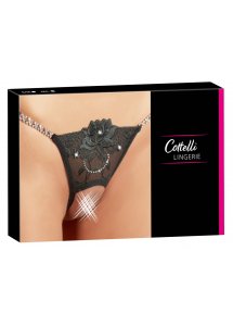 COTTELLI LINGERIE - SEKSOWNE WYCIĘTE STRINGI BEZ KROCZA