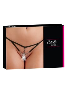 COTTELLI LINGERIE - SEKSOWNE WYCIĘTE STRINGI Z KORALIKOWYM ZDOBIENIEM