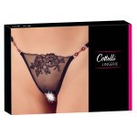 COTTELLI LINGERIE - SEKSOWNE WYCIĘTE STRINGI Z KWIATOWYM WZOREM