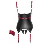 COTTELLI BONDAGE - HALECZKA Z PODWIĄZKAMI I STRINGAMI + OBROŻA I KAJDANKI