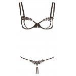 COTTELLI LINGERIE - SEKSOWNY MOCNO WYCIĘTY KOMPLECIK STRINGI I BIUSTONOSZ