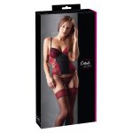 COTTELLI LINGERIE - SEKSOWNY KOMPLECIK Z GORSETEM DO POŃCZOCH I STRINGAMI