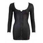 COTTELLI PARTY - CZARNA MATOWA MINI SUKIENKA DŁUGI RĘKAW