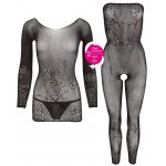 COTTELLI PARTY - CZARNY PÓŁPRZEZROCZYSTY KOMBINEZON