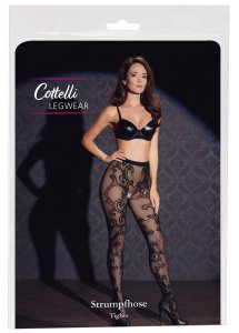 COTTELLI LEGWEAR - CZARNE RAJSTOPY WZORY