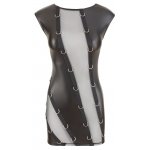 COTTELLI PARTY - CZARNA MINI SUKIENKA Z PIERŚCIENIAMI