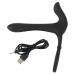 BLACK VELVETS - PIERŚCIEŃ NA PENISA ZE STYMULATOREM ŁECHTACZKI 14 CM