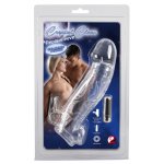 CRYSTAL - NAKŁADKA NA PENISA ZE STYMULATOREM VIBRO 23CM