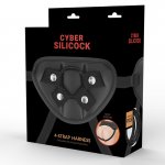 CYBER SILICOCK - UPRZĄŻ STRAP-ON Z 3 PIERŚCIENIAMI S M L
