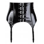 CZARNY WINYLOWY PAS DO POŃCZOCH/VINYL SUSPENDER BELT