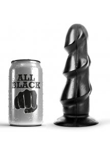 CZARNE SPIRALNE DILDO ALL BLACK 17CM
