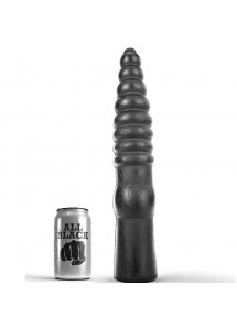 CZARNE ROWKOWANE DILDO ANALNE ALL BLACK 33CM