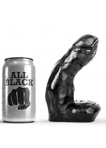 REALISTYCZNE ZAKRZYWIONE DILDO ALL BLACK 15CM