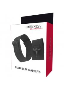 DARKNESS - NYLONOWE MANKIETY/KAJDANKI NA NADGARSTKI CZARNE