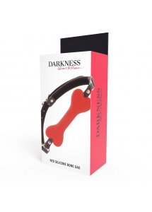DARKNESS - CZERWONY SILIKINOWY KNEBEL W KSZTAŁCIE KOŚCI