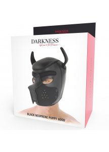 DARKNESS - CZARNA MASKA PSA Z USZAMI BDSM L