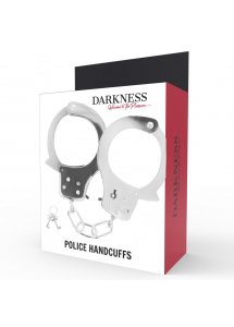 DARKNESS - KLASYCZNE SREBRNE KAJDANKI Z 2 KLUCZYKAMI