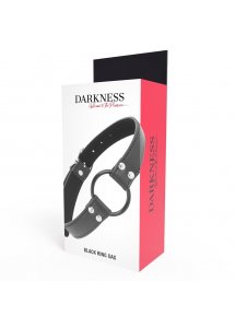 DARKNESS - CZARNY KNEBEL Z OTWARTYM PIERŚCIENIEM