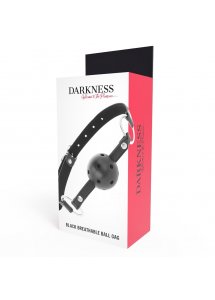 DARKNESS - CZARNY KNEBEL W KSZTAŁCIE KULKI Z DZIURKAMI