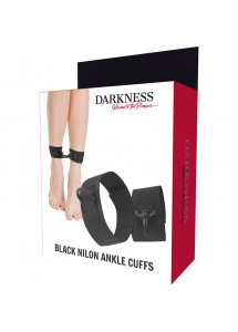 DARKNESS - NYLONOWE MANKIETY/KAJDANKI NA KOSTKI CZARNE