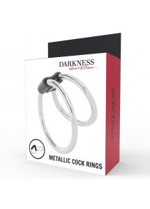 DARKNESS - PODWÓJNY METALOWY PIERŚCIEŃ NA PENISA