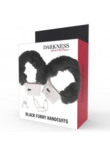 DARKNESS - SREBRNE KAJDANKI Z CZARNYM FUTERKIEM I 2 KLUCZYKAMI