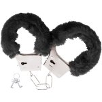 DARKNESS - SREBRNE KAJDANKI Z CZARNYM FUTERKIEM I 2 KLUCZYKAMI