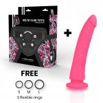 DELTA CLUB - REALISTYCZNE SILIKONOWE DILDO RÓŻOWE 17CM + STRAP-ON