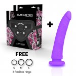 DELTA CLUB - REALISTYCZNE SILIKONOWE DILDO FIOLETOWE 17CM + STRAP-ON