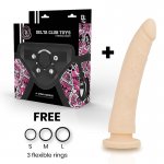 DELTA CLUB - REALISTYCZNE SILIKONOWE DILDO CIELISTE 20CM + STRAP-ON