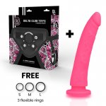DELTA CLUB - REALISTYCZNE SILIKONOWE DILDO RÓŻOWE 20CM + STRAP-ON