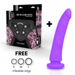 DELTA CLUB - REALISTYCZNE SILIKONOWE DILDO FIOLETOWE 20CM + STRAP-ON