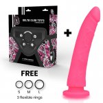 DELTA CLUB - REALISTYCZNE SILIKONOWE DILDO RÓŻOWE 23CM + STRAP-ON