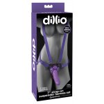 DILLIO - DILDO STRAP-ON UPRZĄŻ FIOLETOWY 19CM