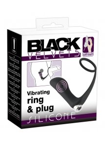 PIERŚCIEŃ WIBRUJĄCY I WTYCZKA ANALNA-BLACK VELVETS