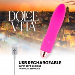 DOLCE VITA FOUR - SILIKONOWY WIBRATOR POCISK 7 TRYBÓW WIBRACJI RÓŻOWY