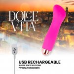 DOLCE VITA ONE - SILIKONOWY WIBRATOR 7 TRYBÓW WIBRACJI RÓŻOWY