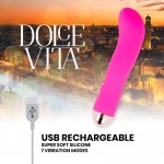 DOLCE VITA TWO - SILIKONOWY WIBRATOR 7 TRYBÓW WIBRACJI RÓŻOWY