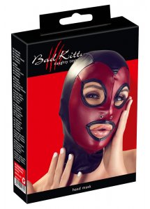 MASKA BDSM CZARNO-CZERWONA/HEAD MASK